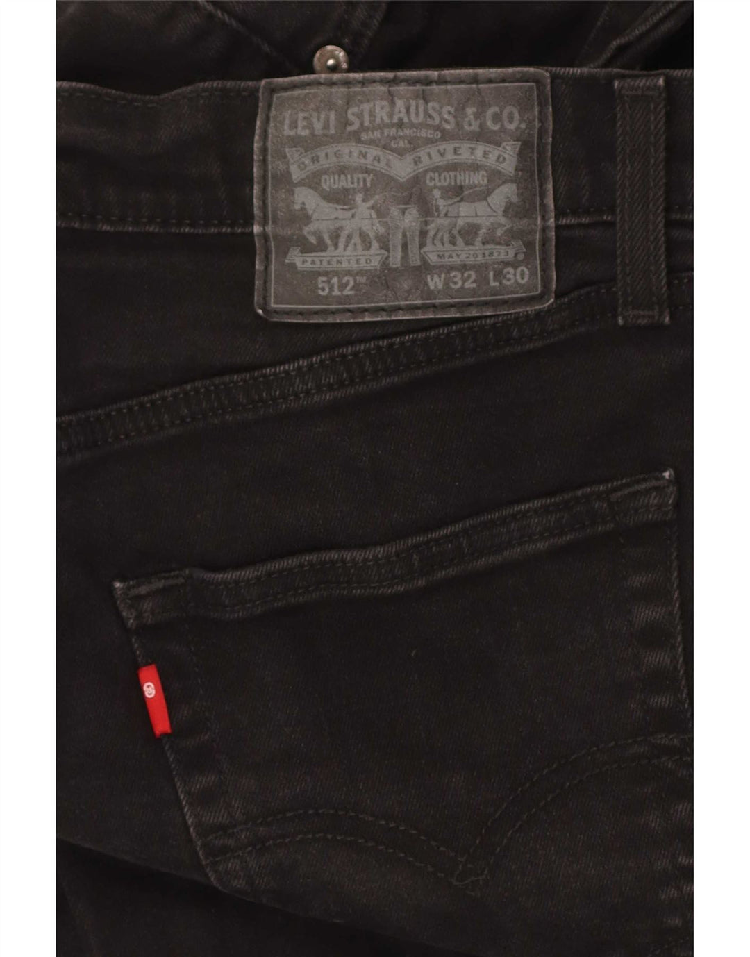 Мужские джинсы Levi's Slim 512 W32 L30, черный хлопок
