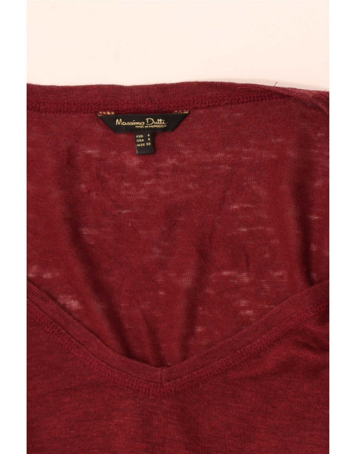 Женская футболка Massimo Dutti Top UK 10, маленькая бордовая