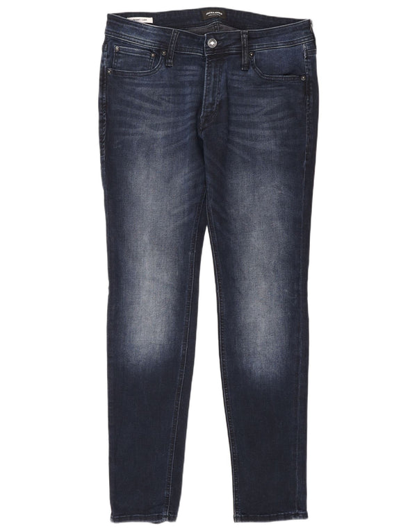 Мужские джинсы скинни Jack & Jones Liam W33 L32, темно-синий, хлопок