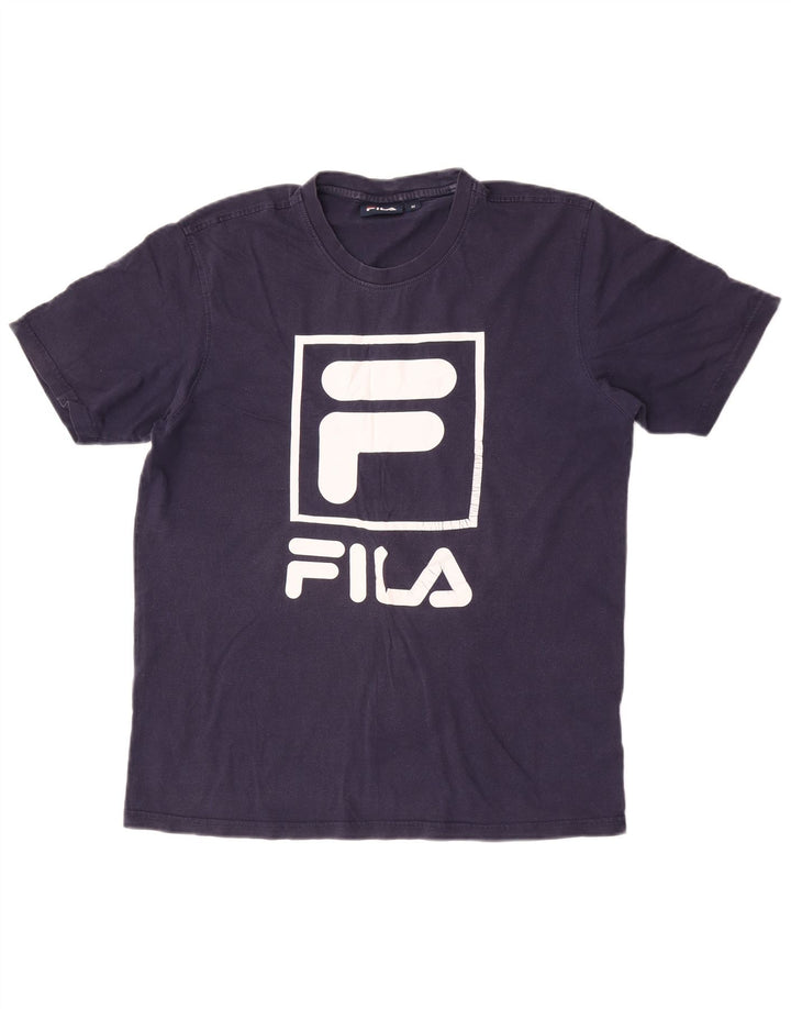 Fila Мужская футболка с рисунком Топ среднего размера, темно-синий, хлопок