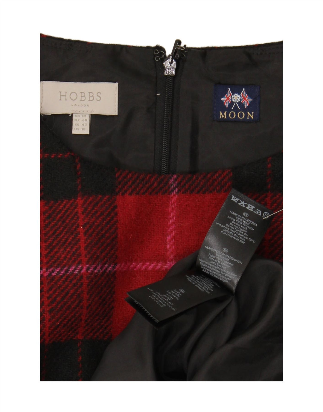 Женское платье прямого кроя без рукавов HOBBS UK 14, большая красная клетка