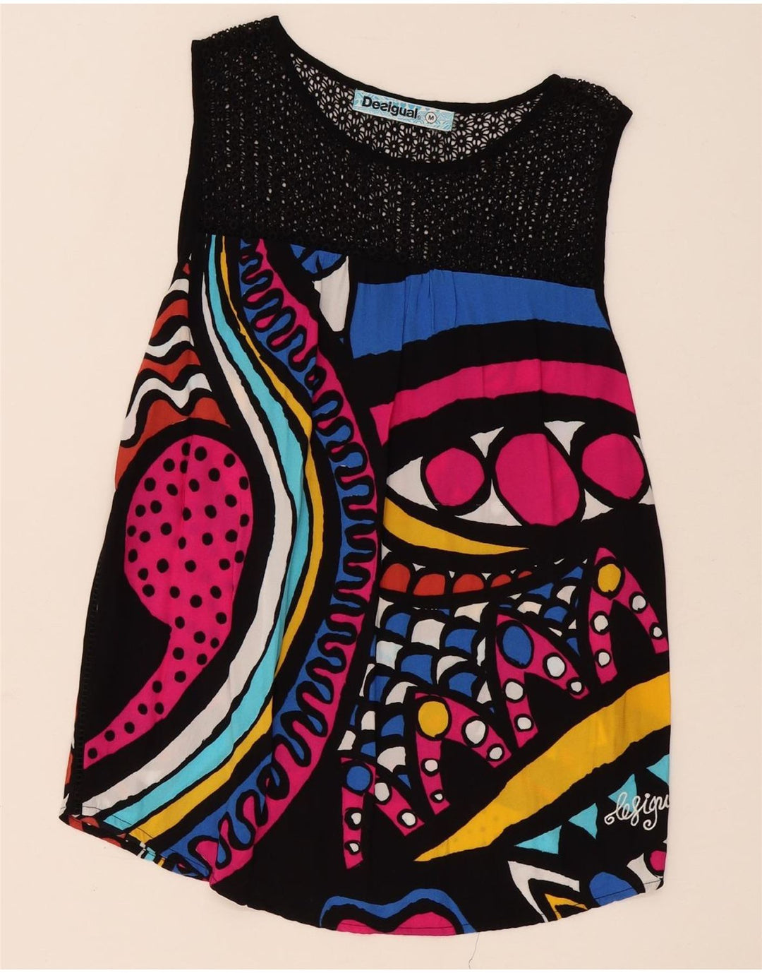 Женская туника с рисунком Desigual UK 14, средний разноцветный геометрический узор
