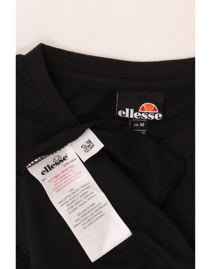 ELLESSE Мужская футболка с рисунком Топ среднего размера, черный хлопок