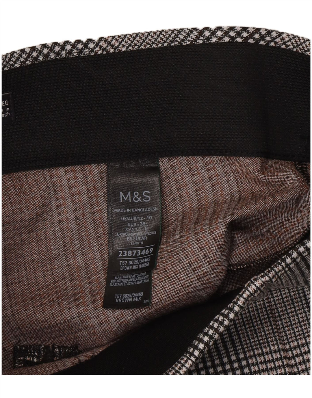 Женские леггинсы Marks & Spencer UK 10, маленькие серые, полиэстер с узором «гусиные лапки»