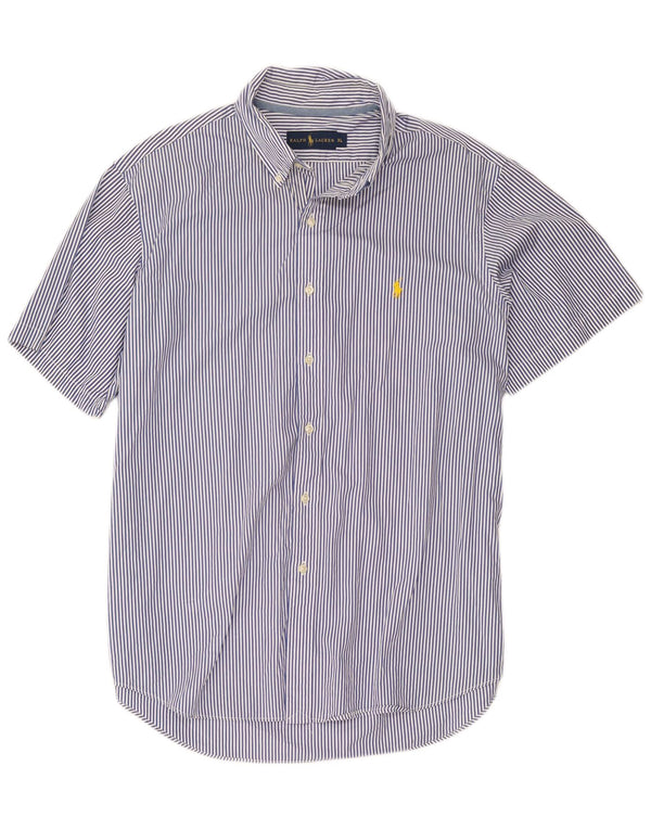 Мужская рубашка с коротким рукавом Ralph Lauren XL, хлопковая синяя полоска