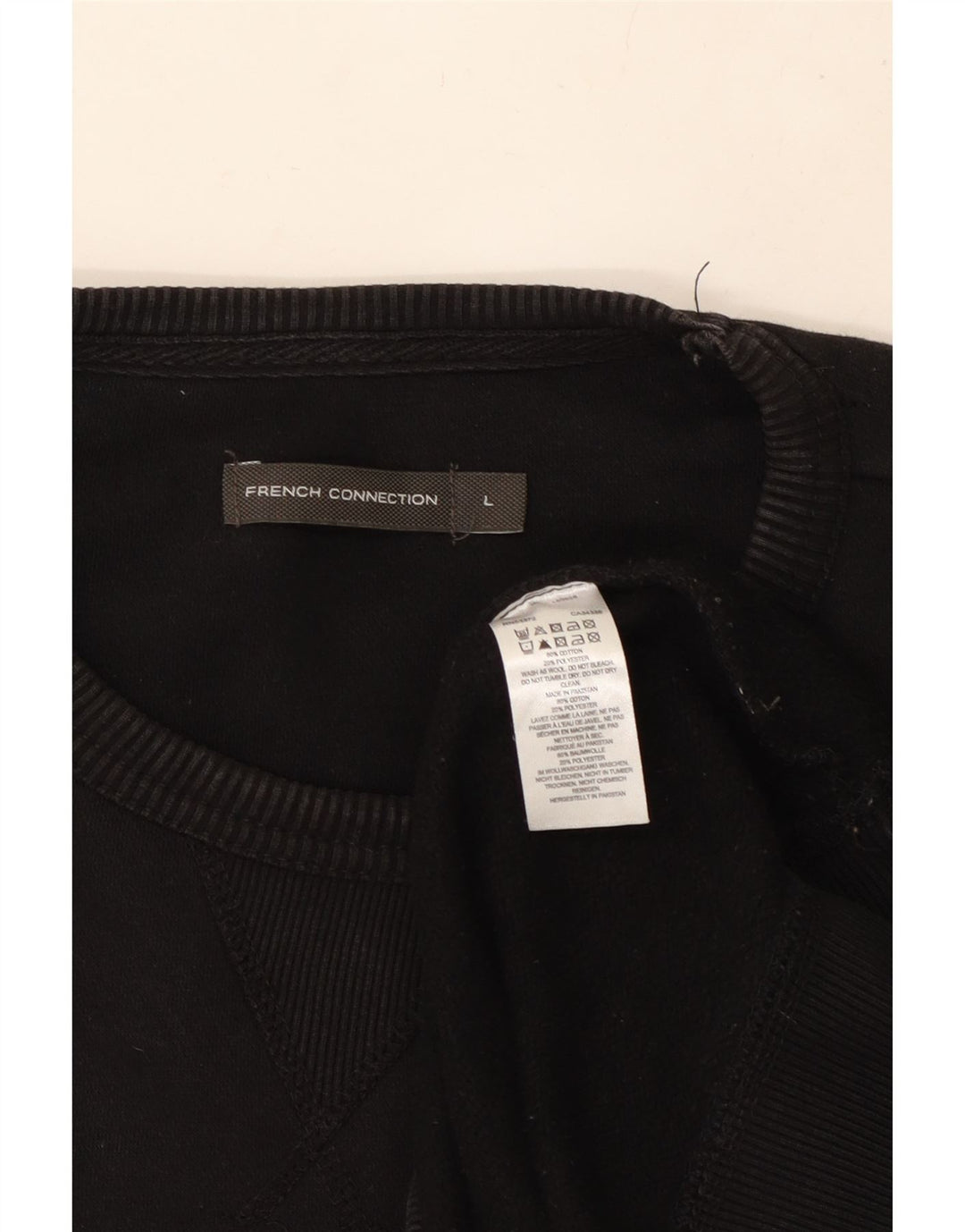 Мужской свитер FRENCH CONNECTION, большой черный хлопковый джемпер