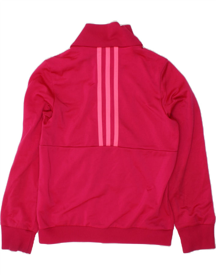 ADIDAS Girls Graphic Tracksuit Top Jacket 9-10 Years Pink Polyester Vintage Adidas and Second-Hand Adidas from Messina Hembry 