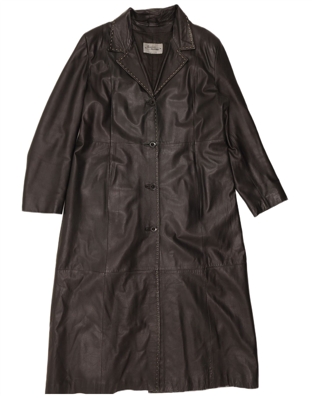 Винтажное женское кожаное пальто UK 18 XL, черное кожаное