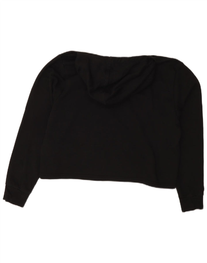 PUMA Женский укороченный джемпер с капюшоном оверсайз UK 14, средний черный с цветными блоками