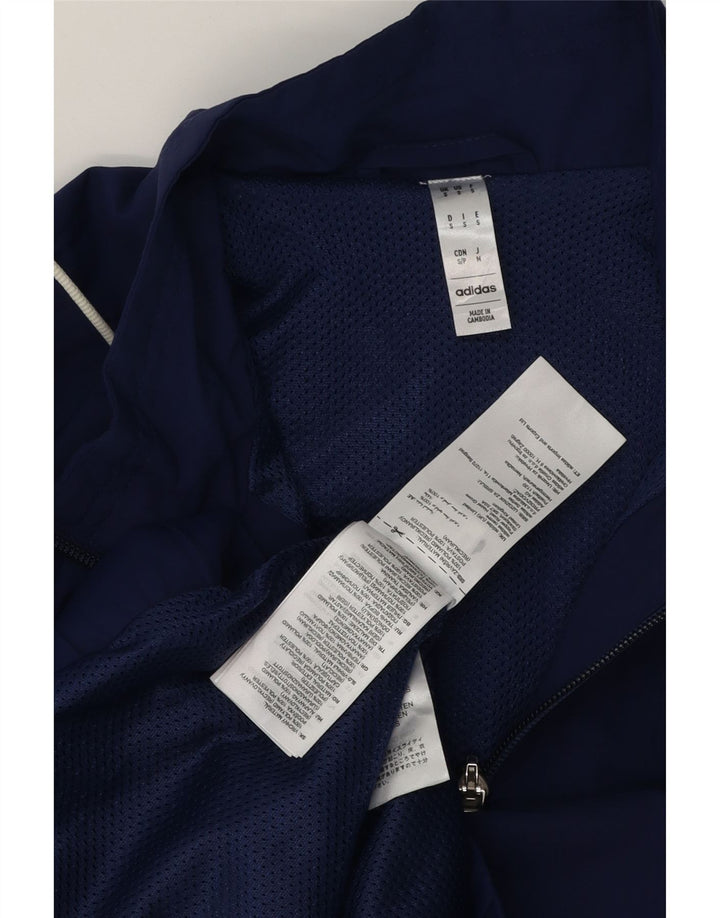 Adidas Mens Italia Графический спортивный костюм Верхняя куртка Маленький темно-синий полиэстер