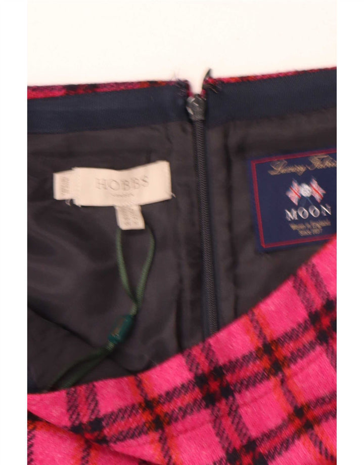 Женская мини-юбка Hobbs UK 14, шерсть в крупную розовую клетку