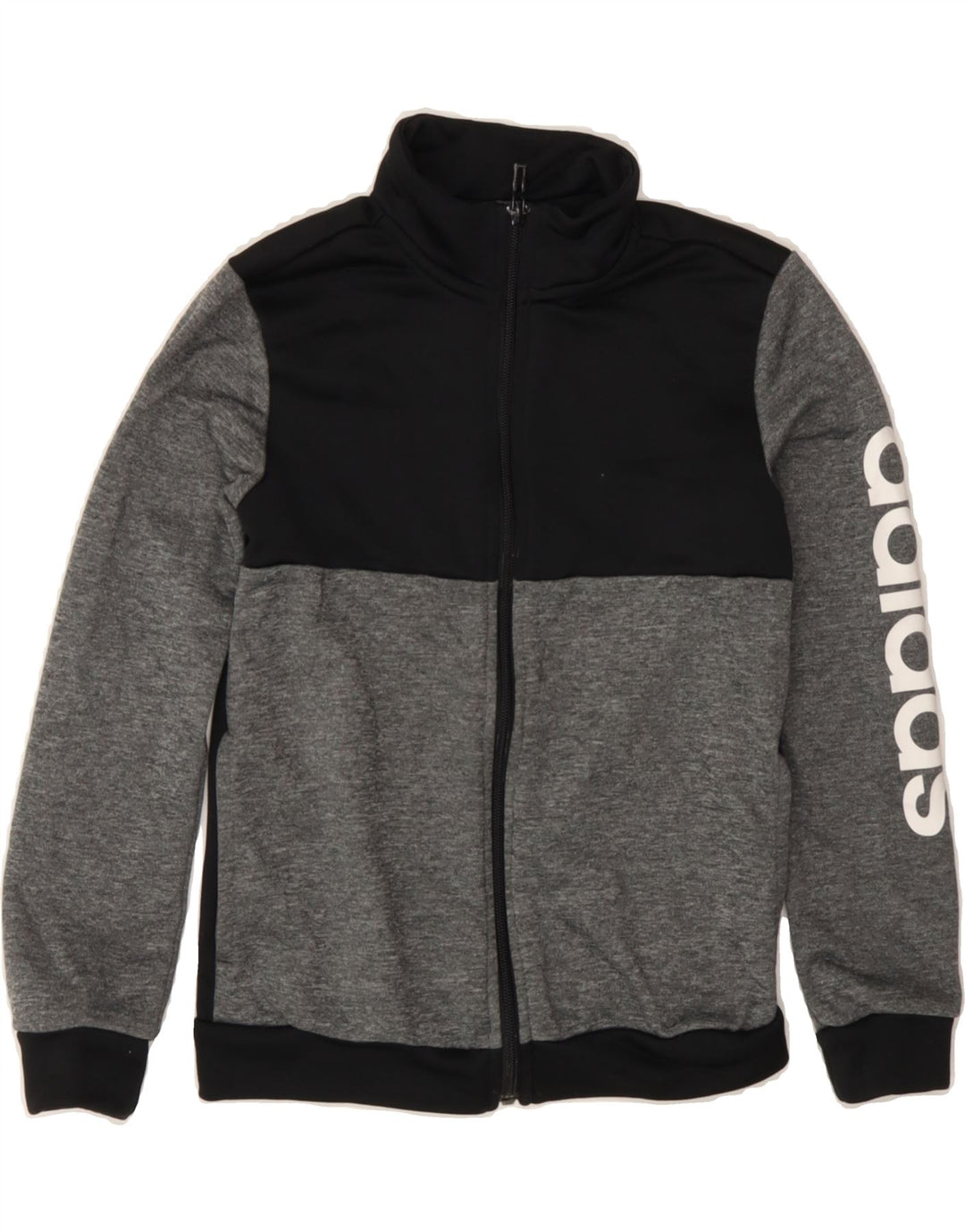 ADIDAS Boys Graphic Tracksuit Top Jacket 9-10 Years Grey Colourblock Vintage Adidas and Second-Hand Adidas from Messina Hembry 