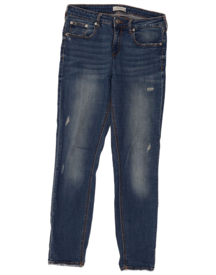 Женские потертые узкие джинсы ZARA EU 38, маленькие W28 L28, синие