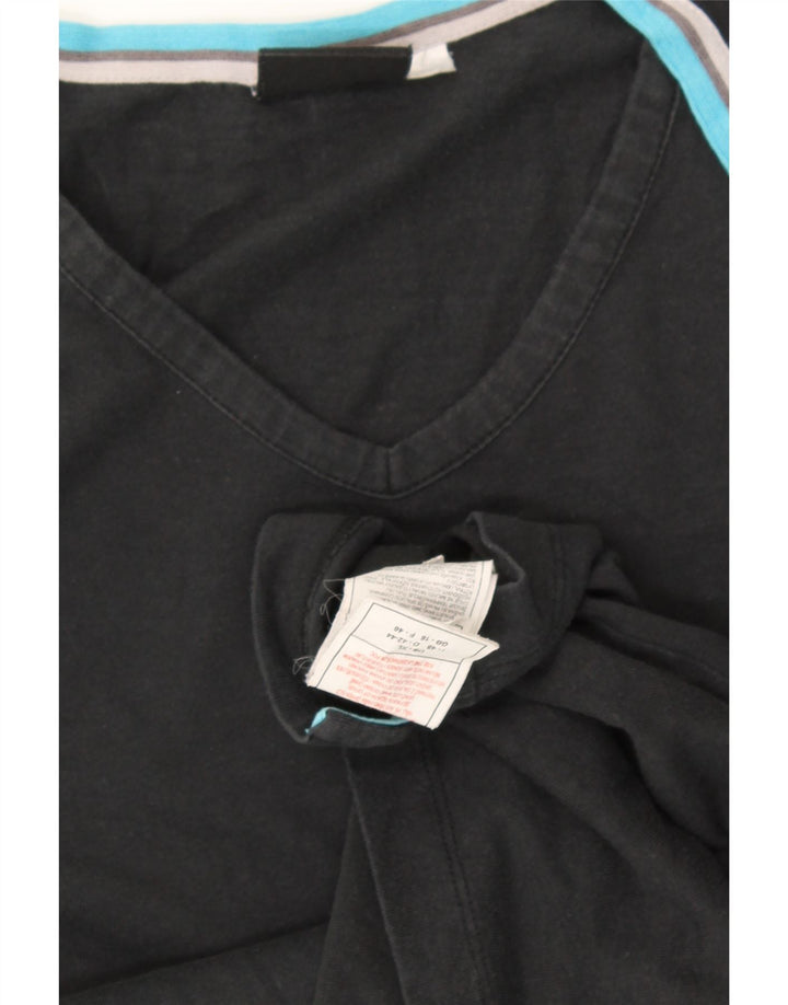 LOTTO Womens Top Long Sleeve UK 16 Large Black Cotton Vintage Lotto and Second-Hand Lotto from Messina Hembry 