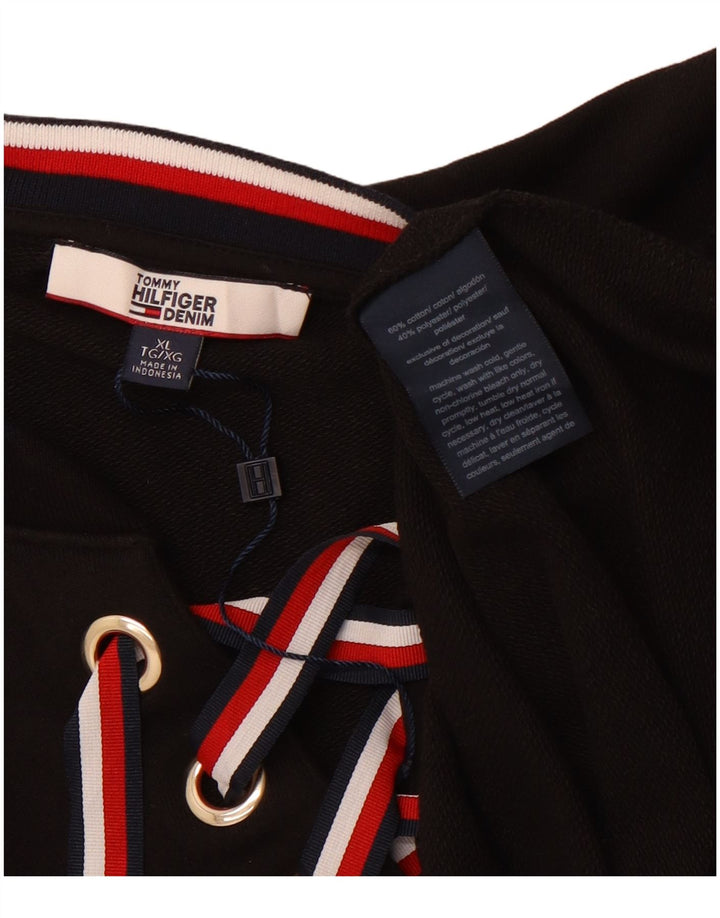 TOMMY HILFIGER Женское платье-свитшот UK 18 XL, черный хлопок