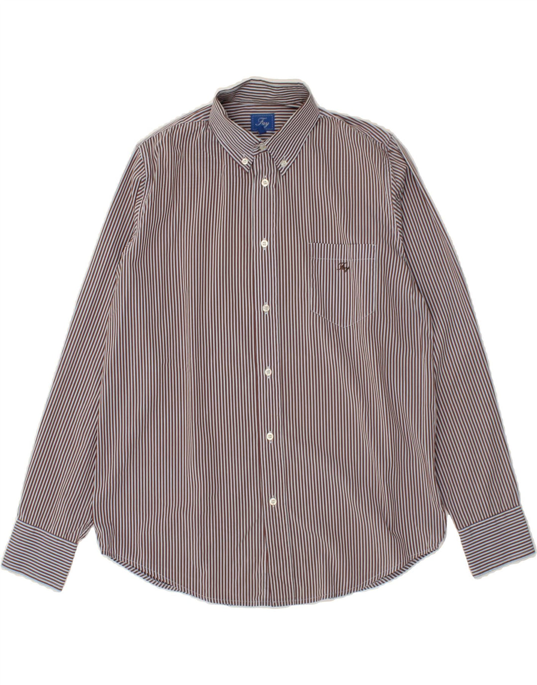 FAY Boys Shirt 13-14 Years Brown Pinstripe Cotton Vintage Fay and Second-Hand Fay from Messina Hembry 