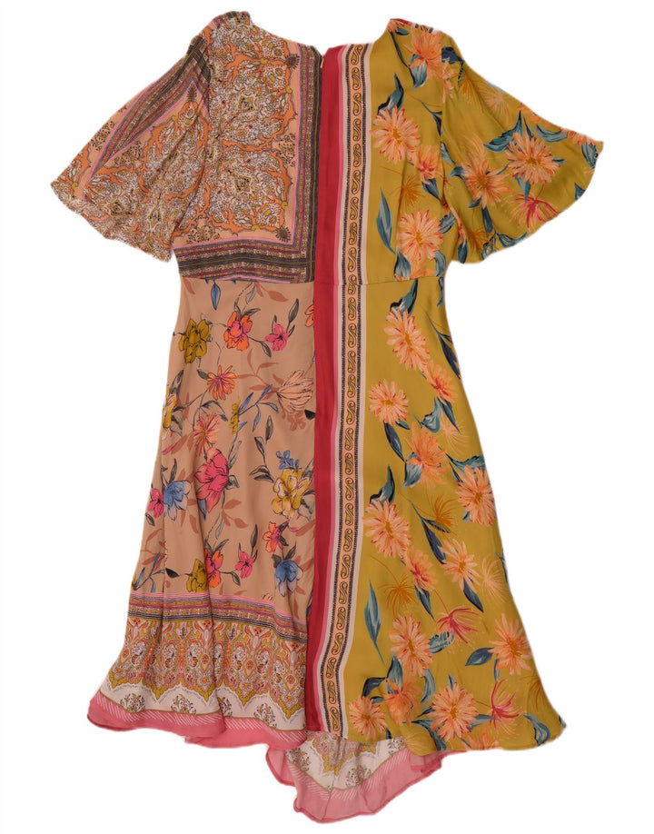 Женское асимметричное платье MONSONON UK 14, большое разноцветное лоскутное одеяло