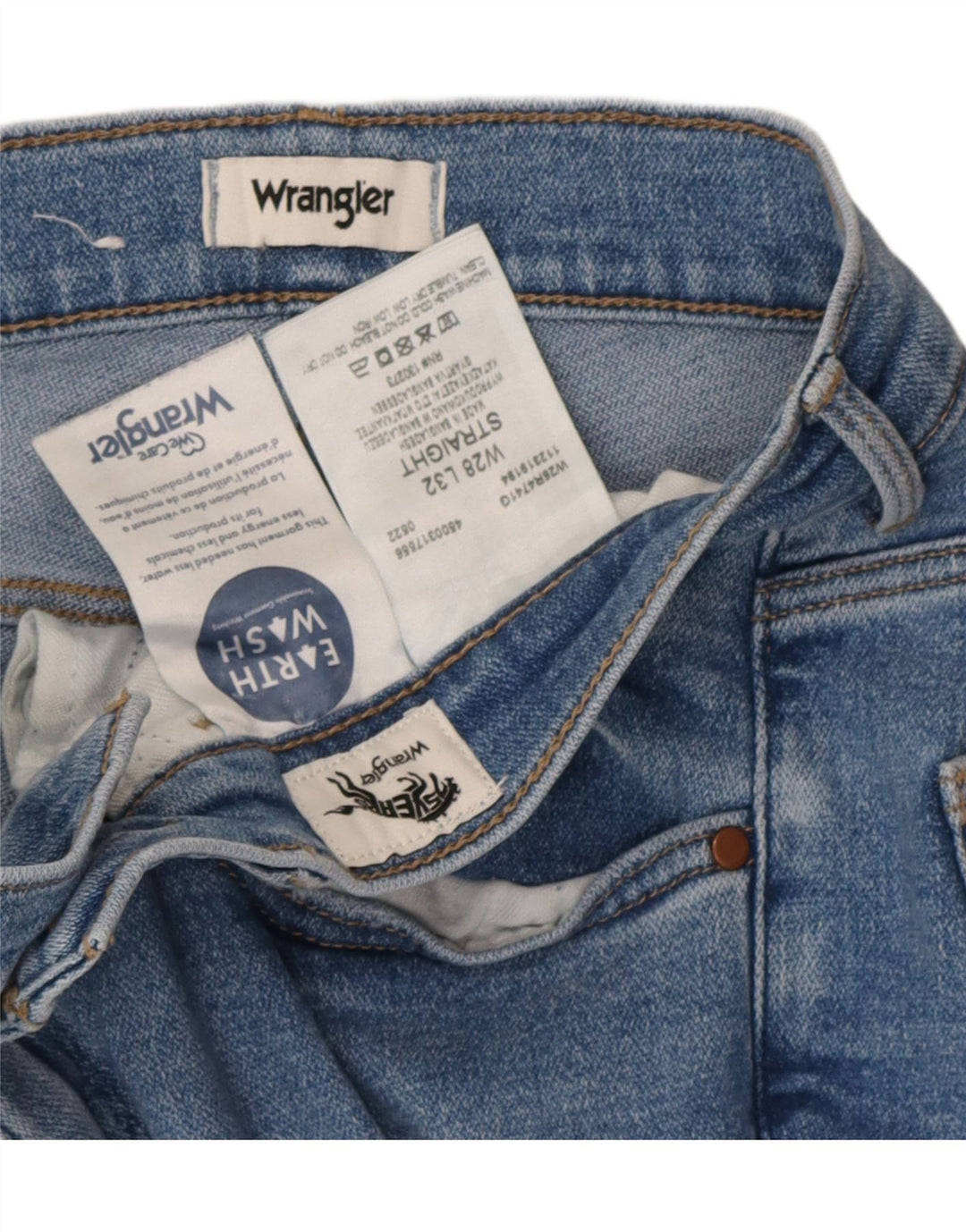 Женские прямые джинсы Wrangler W28 L28 синие, хлопок