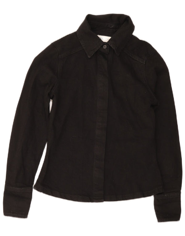 Женская джинсовая рубашка Zara UK 6 XS, черный хлопок