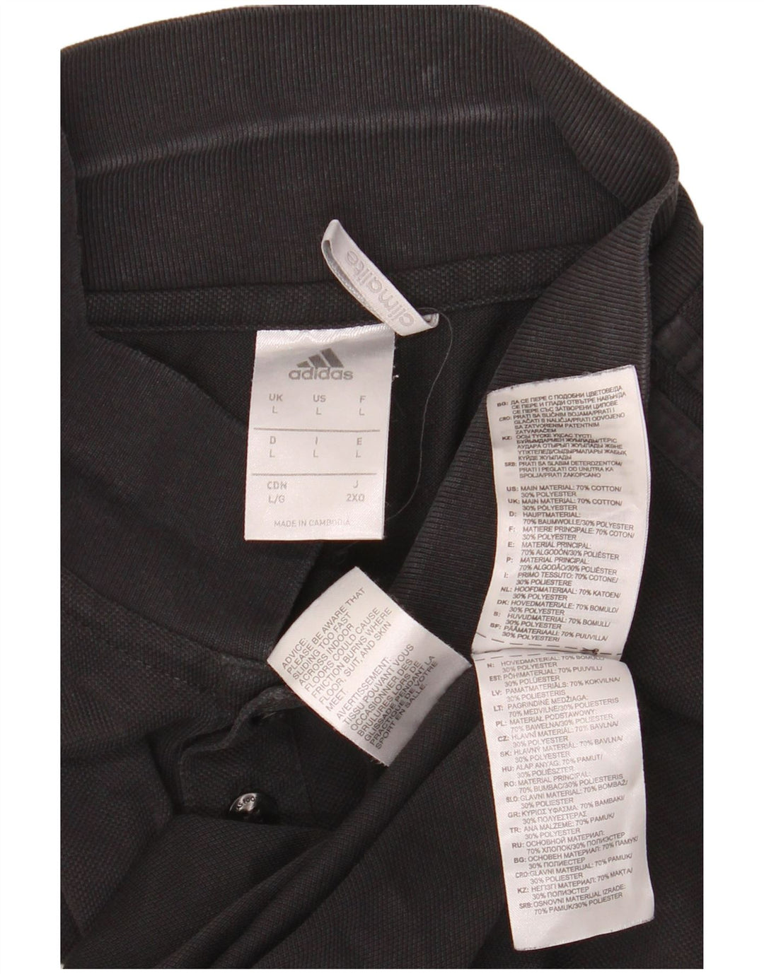 Мужская рубашка-поло ADIDAS Climalite, большая черная, хлопок