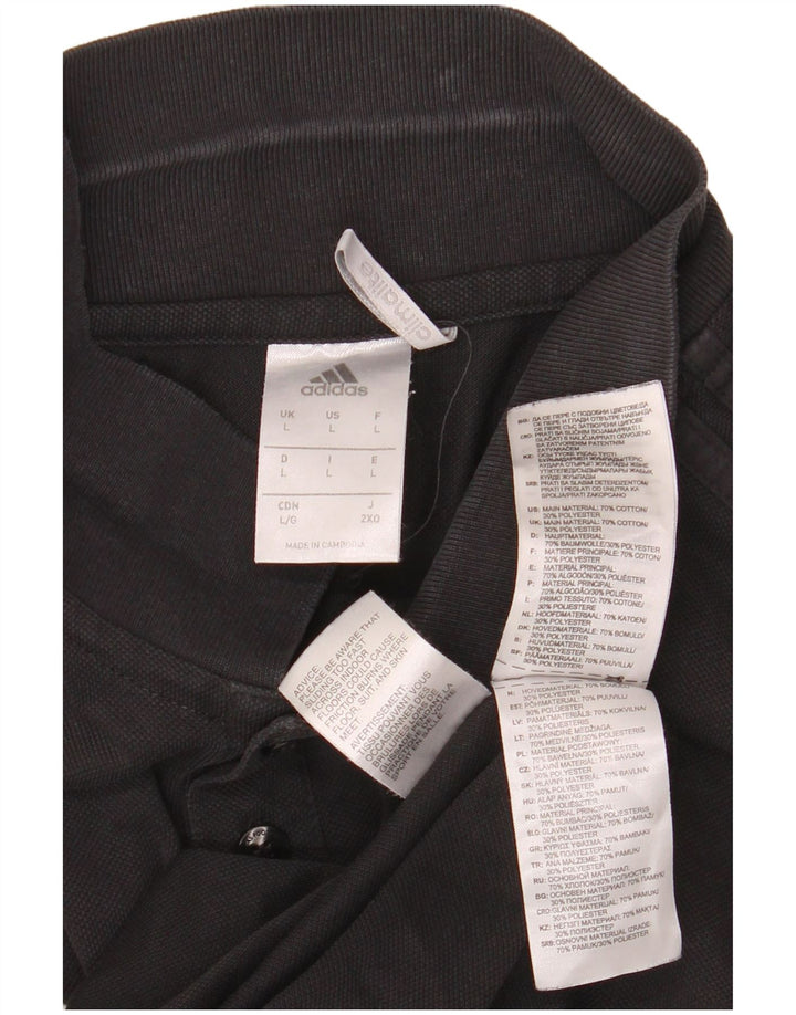 Мужская рубашка-поло ADIDAS Climalite, большая черная, хлопок