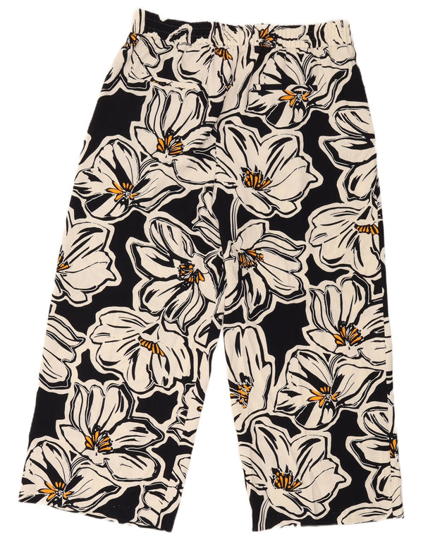 Женские повседневные брюки Marks & Spencer UK 18 XL W38 L28 черные с цветочным принтом