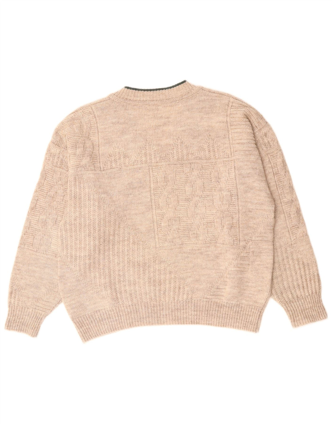 Винтажный женский джемпер с v-образным вырезом, Великобритания, 18 XL, бежевый