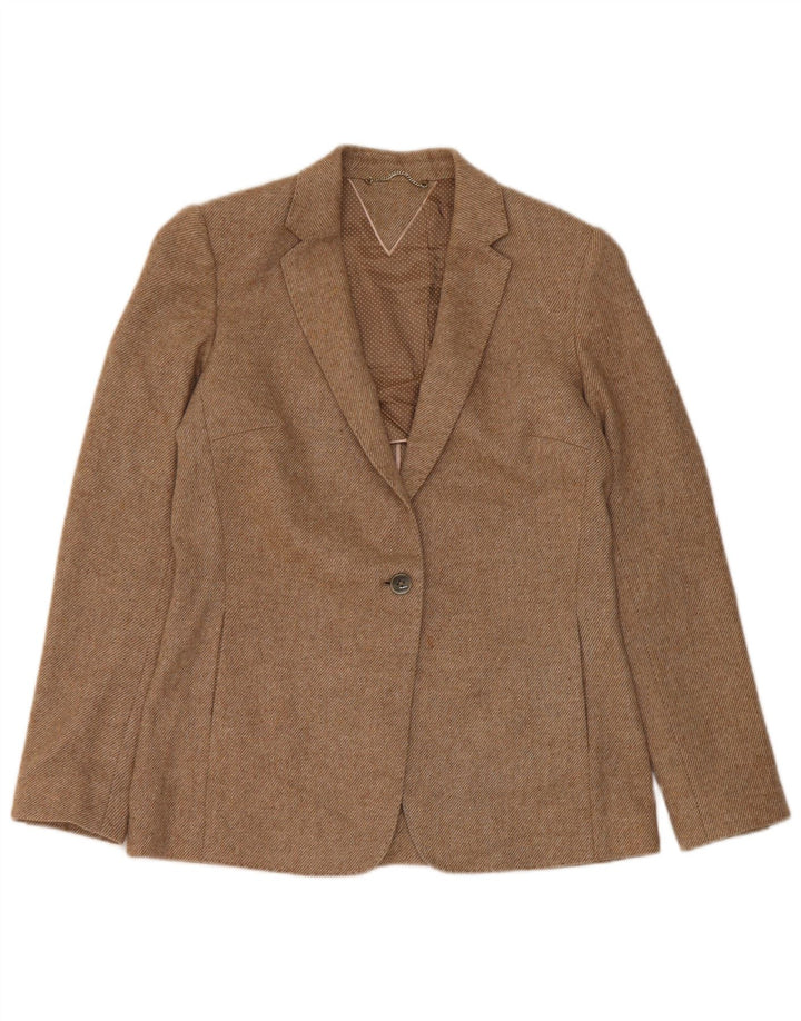Женский пиджак на 1 пуговице Massimo Dutti UK 12, средний бежевый