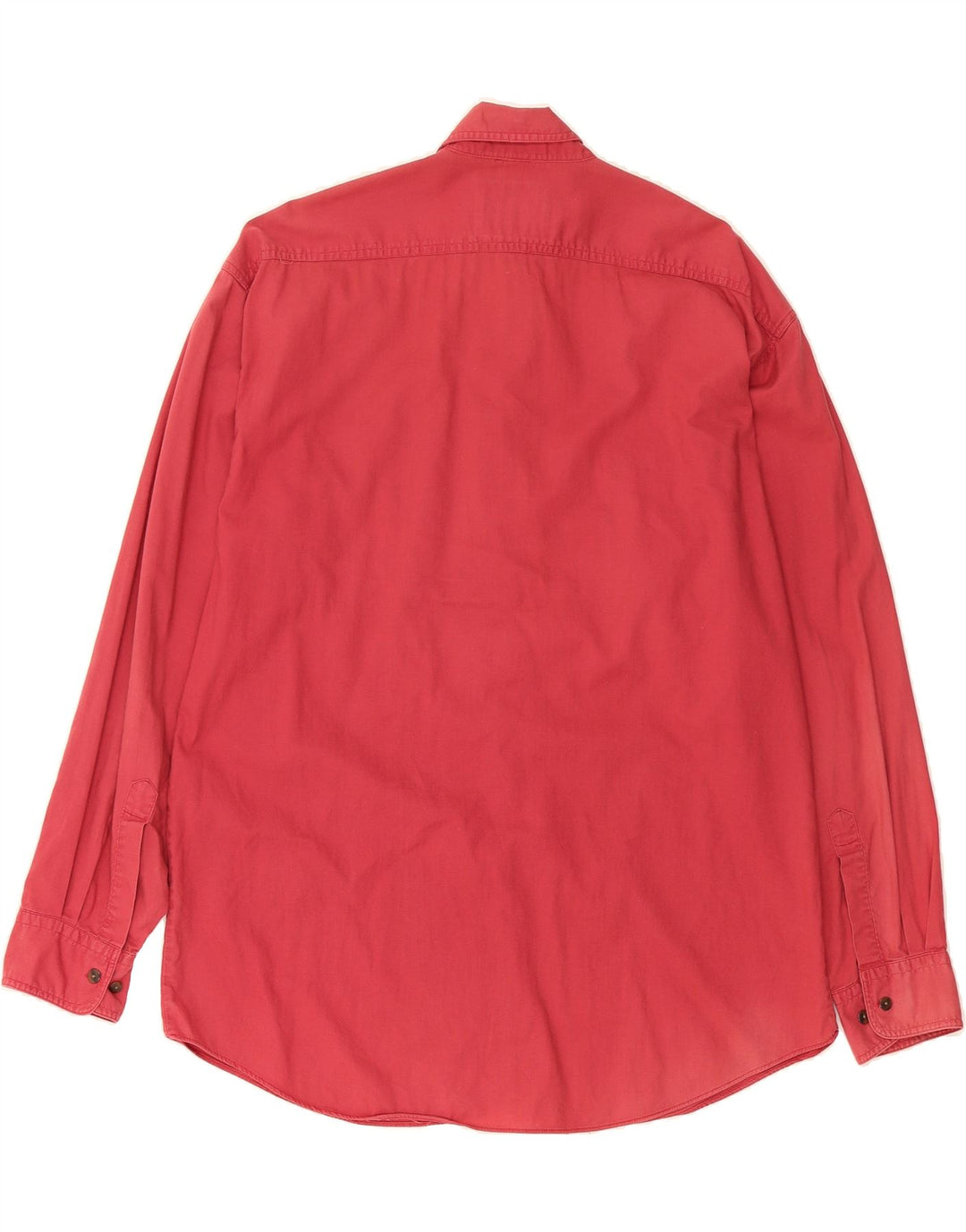 VINTAGE Mens Shirt UK 39/40 Medium Red Cotton Vintage Vintage and Second-Hand Vintage from Messina Hembry 