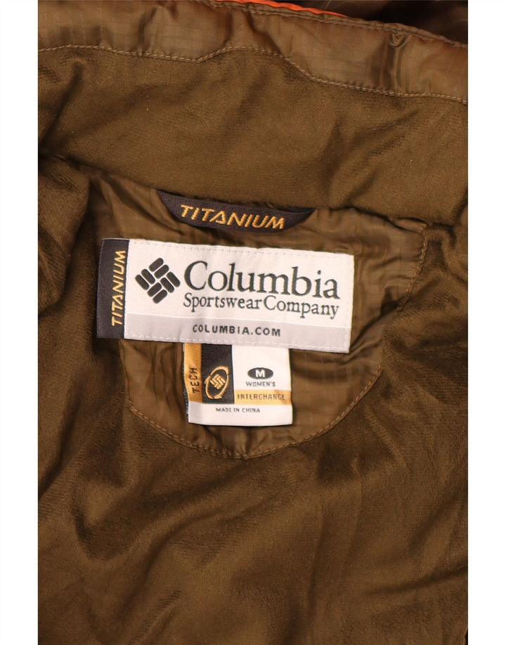 Женская лыжная куртка Columbia с титановым капюшоном UK 14, средний оранжевый цвет с цветными блоками