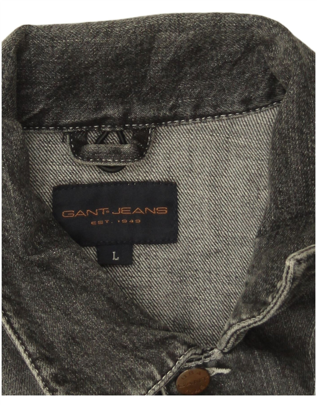 Gant Mens Denim Gilet UK 40 Large Grey Cotton