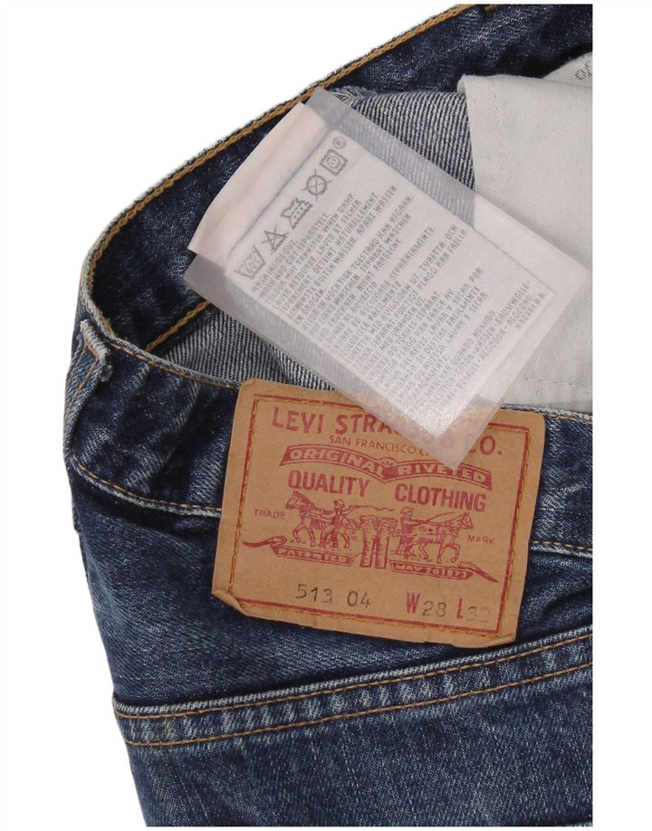 Мужские прямые укороченные джинсы Levi's 513 W28 L25 синие, хлопок