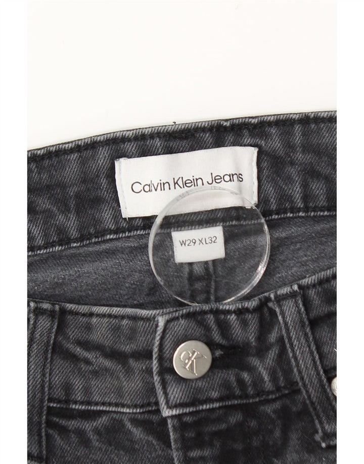 Мужские потертые узкие джинсы Calvin Klein W29 L32, черный хлопок