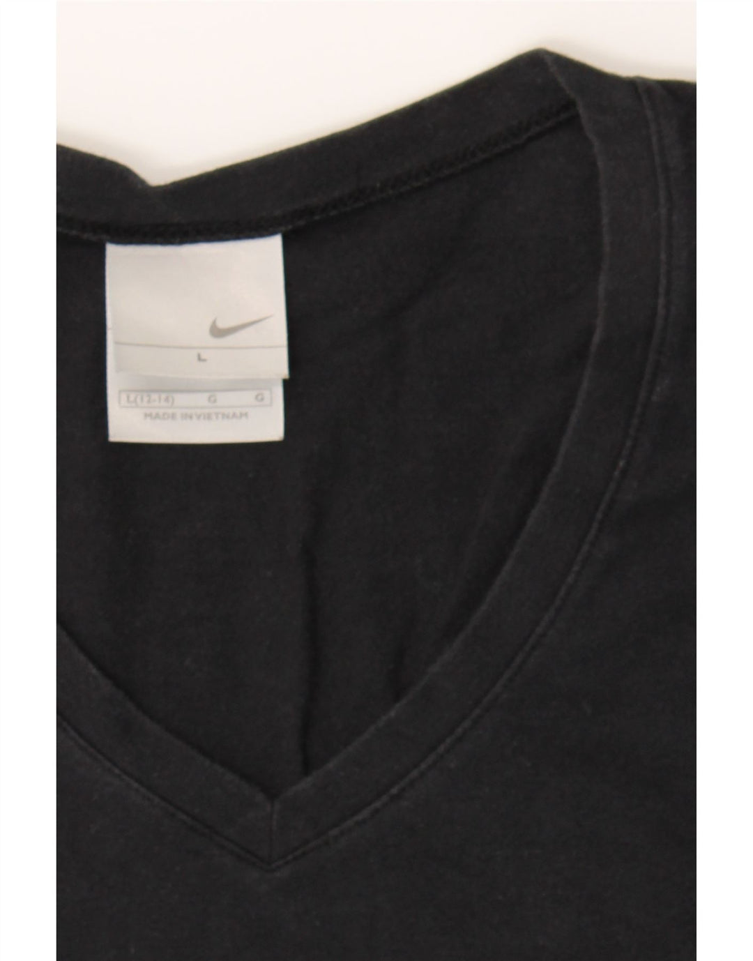 NIKE Womens T-Shirt Top US 12/14 Large Black Cotton Vintage Nike and Second-Hand Nike from Messina Hembry 