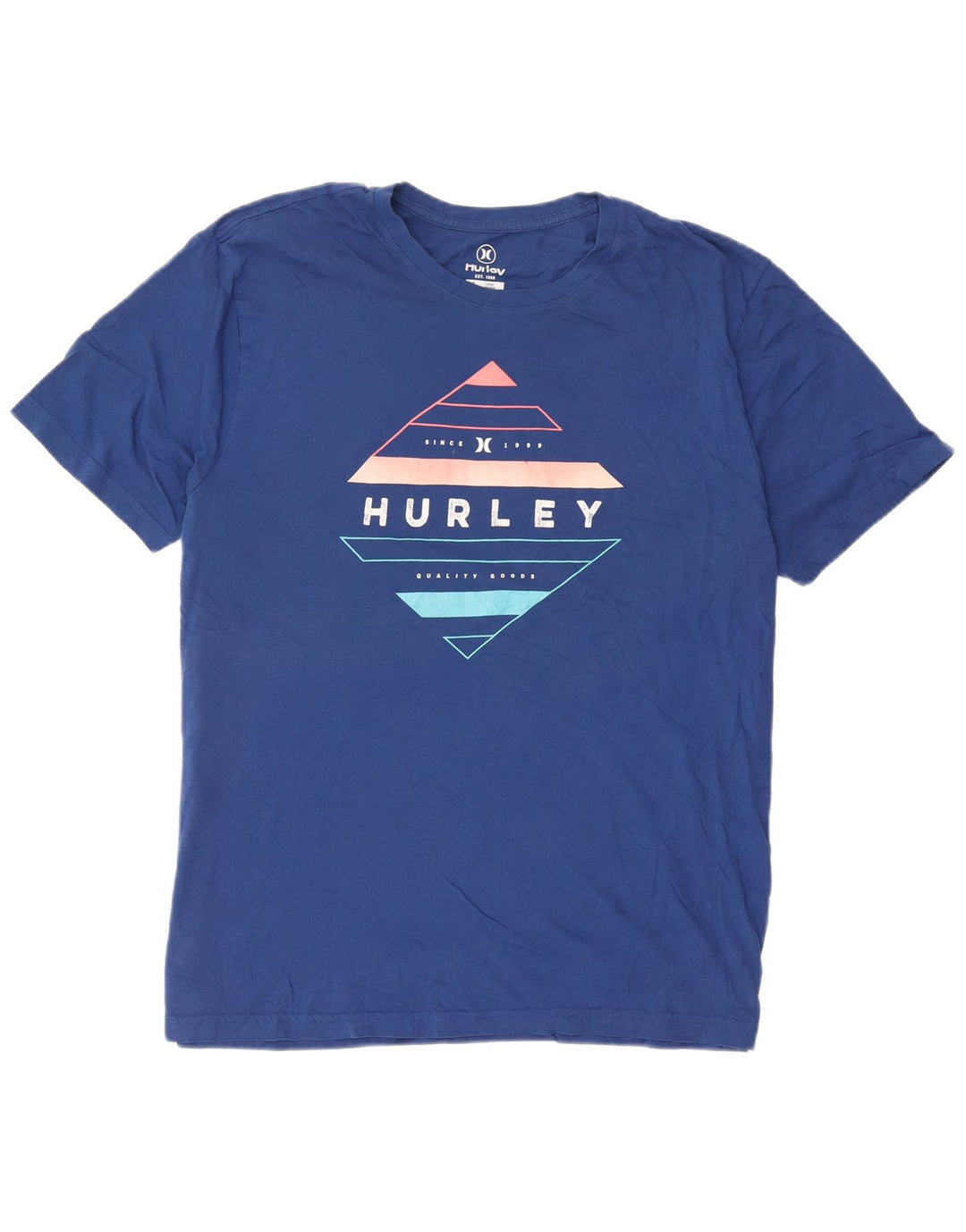 Мужская футболка с рисунком Hurley, большой синий хлопок