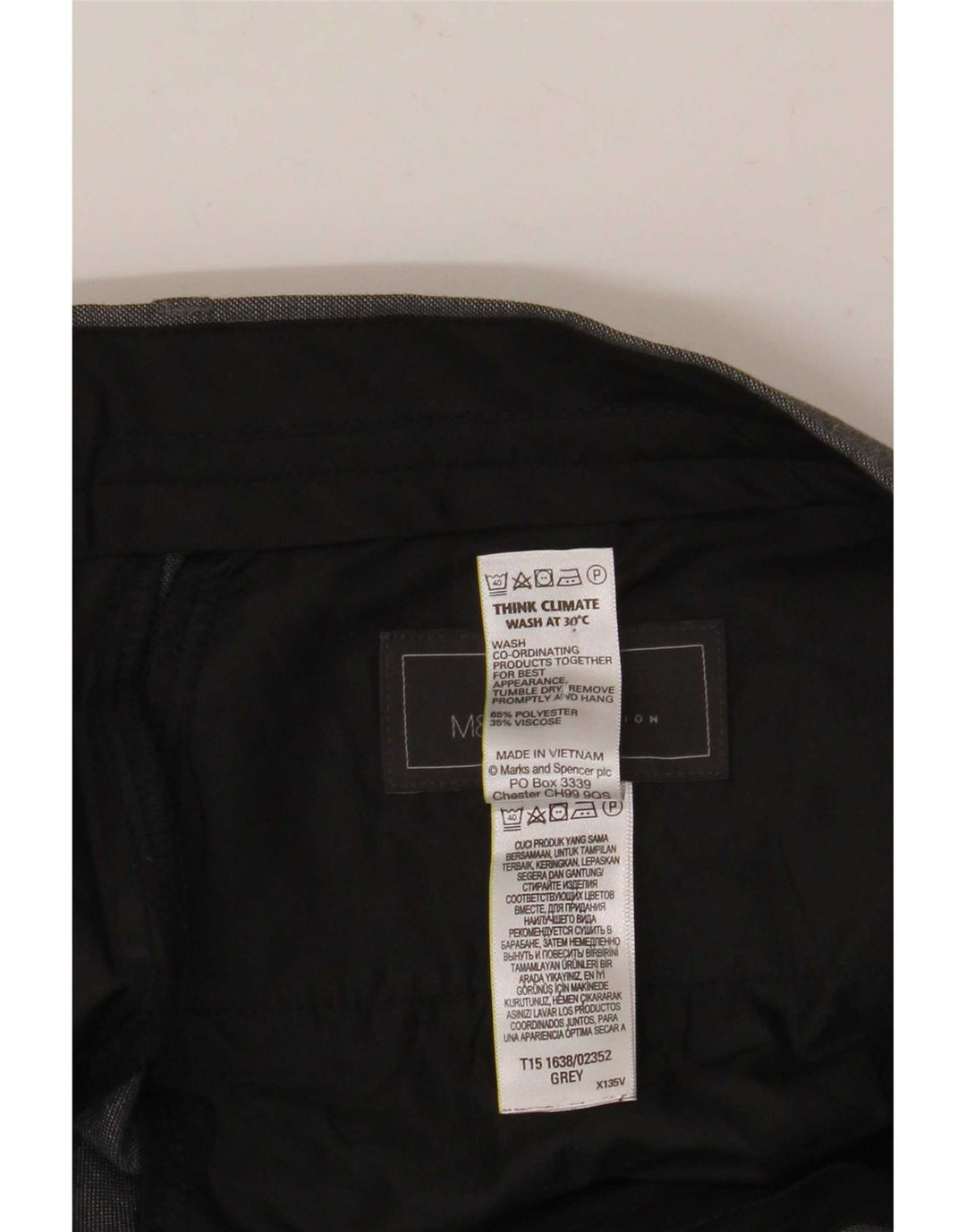 Мужские прямые костюмные брюки строгого кроя Marks & Spencer W32 L33 серые