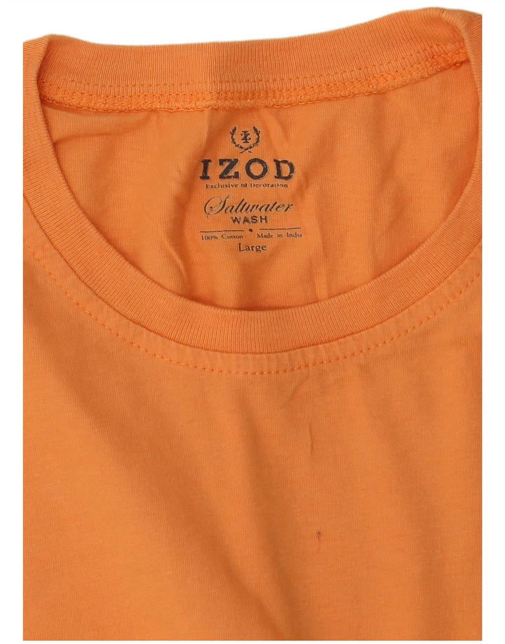Izod Мужская футболка из хлопка большого размера оранжевого цвета
