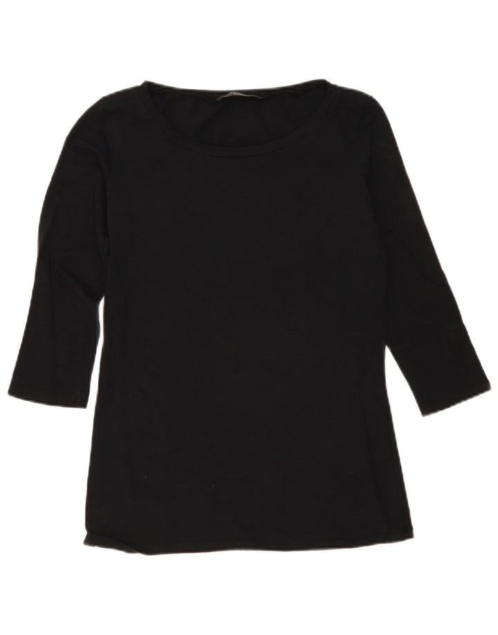 Женский топ выходного дня Max Mara с рукавом 3/4, Великобритания 12, средний черный