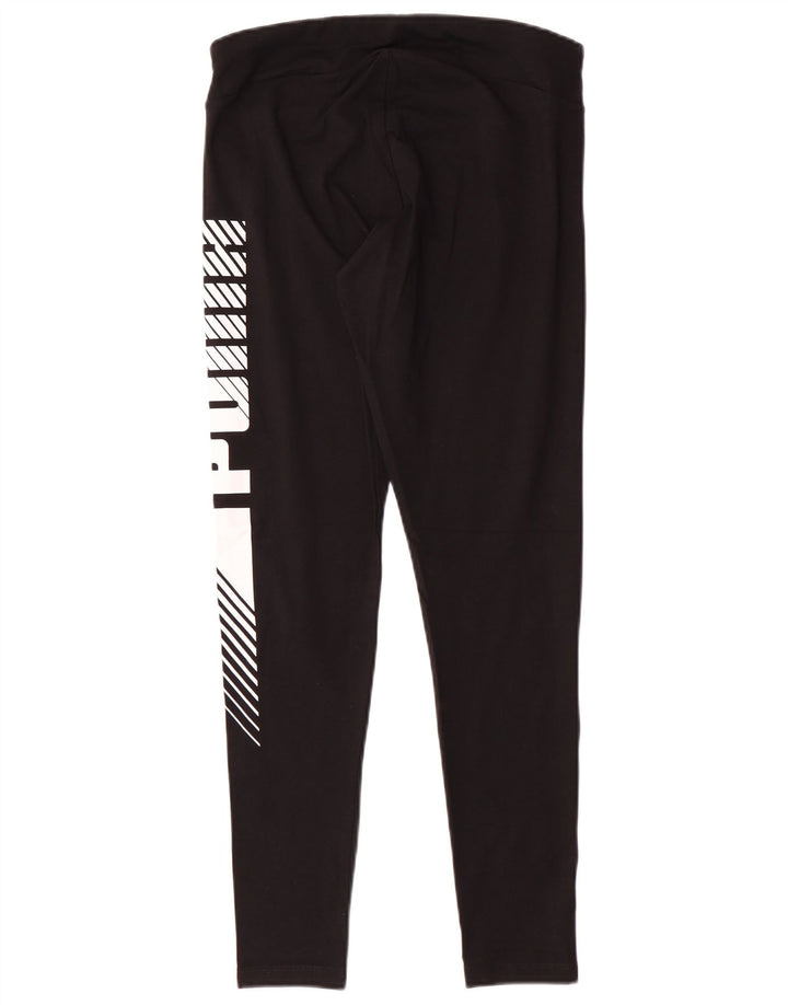 Женские леггинсы с рисунком PUMA UK 12, средний черный хлопок, черный