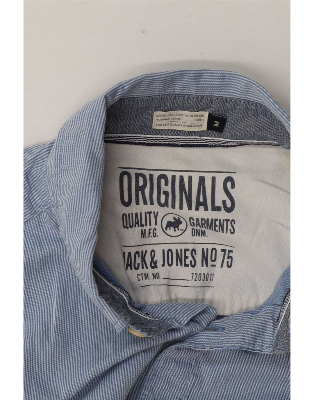 Рубашка мужская Jack & Jones средней синей в тонкую полоску