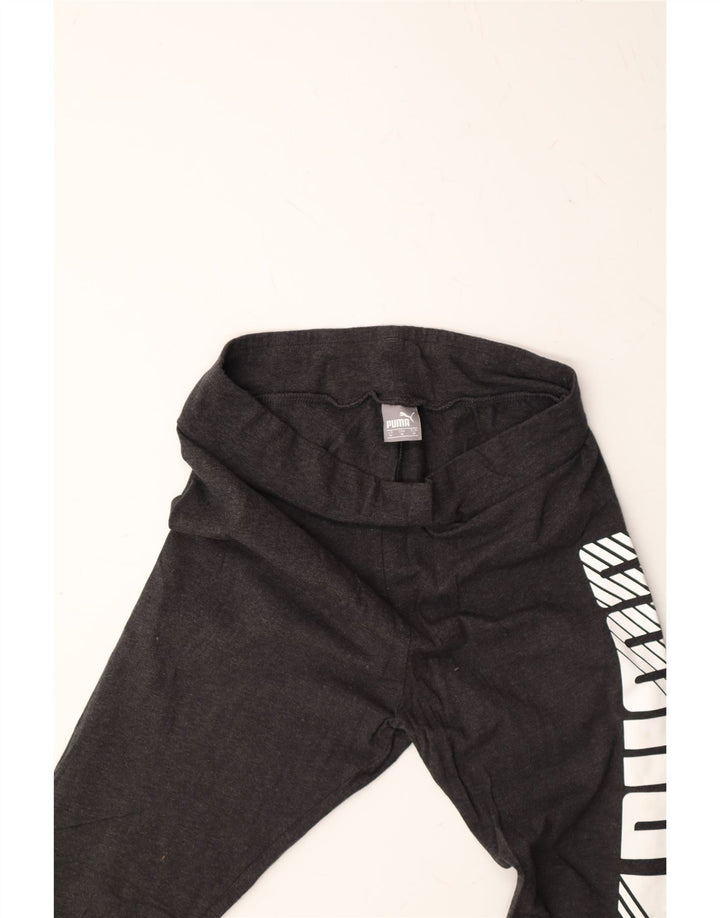 PUMA Womens Graphic Leggings UK 12 Medium Grey Cotton Vintage Puma and Second-Hand Puma from Messina Hembry 