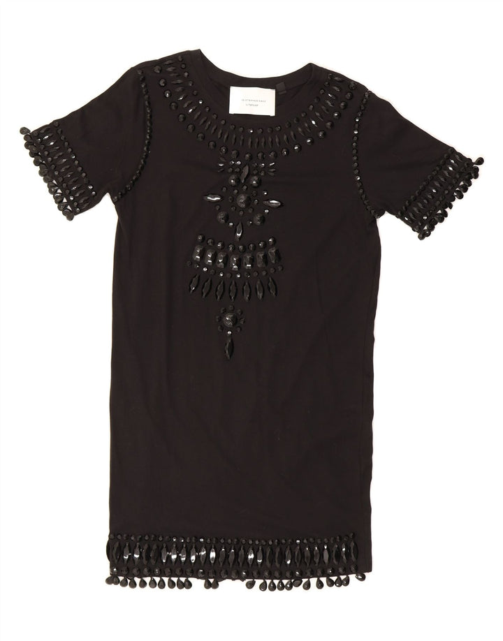 CHRISTOPHER KANE Womens Short Sleeves Shift Dress UK 10 Small Black Cotton Vintage Christopher Kane and Second-Hand Christopher Kane from Messina Hembry 