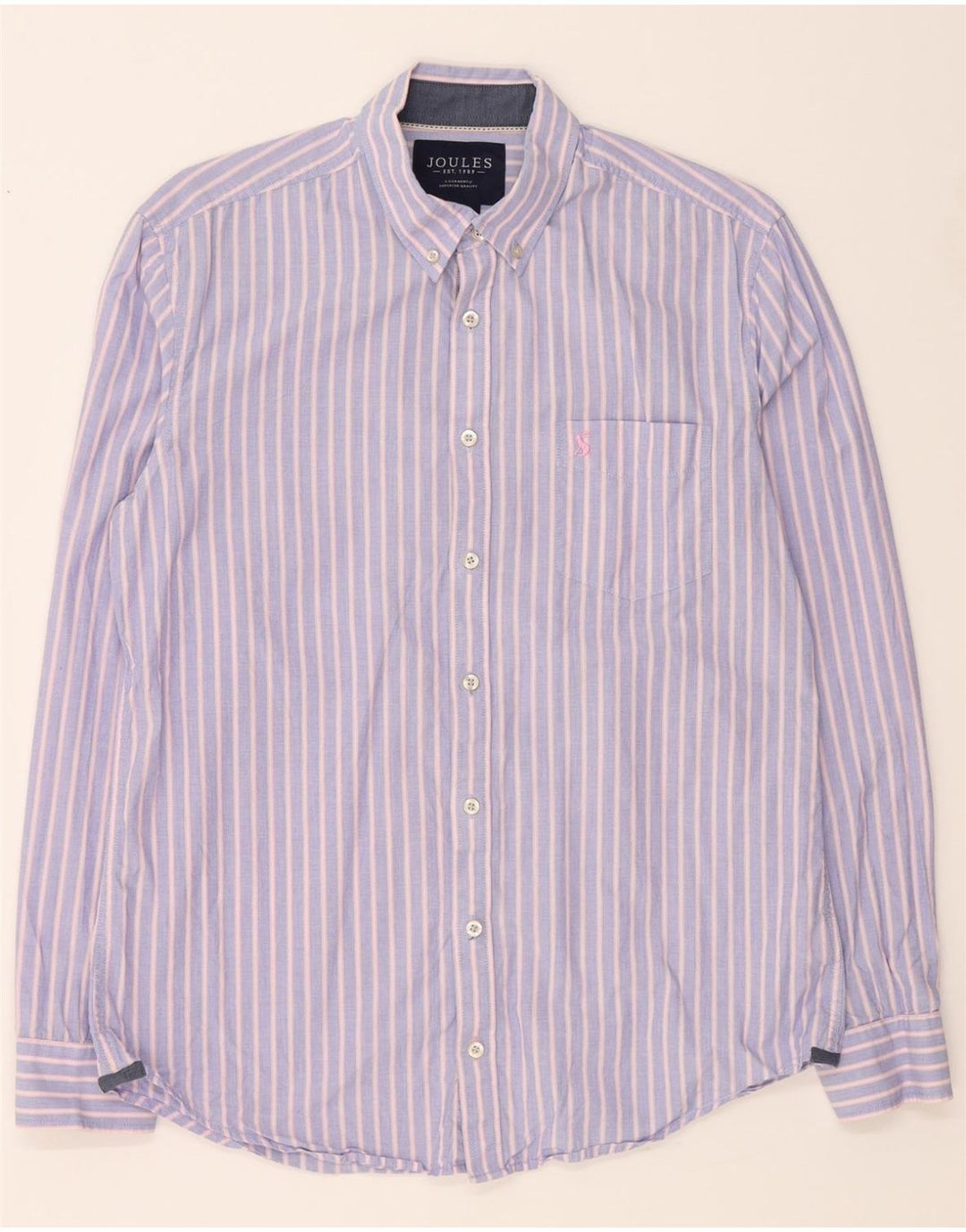 JOULES Mens Shirt Medium Purple Pinstripe Cotton Vintage Joules and Second-Hand Joules from Messina Hembry 