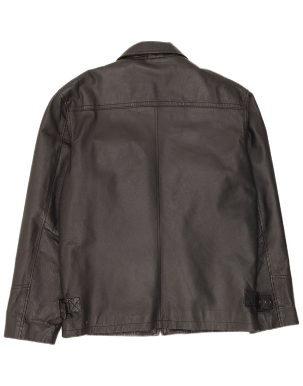 Винтажная мужская кожаная куртка IT 48 Medium Black Leather