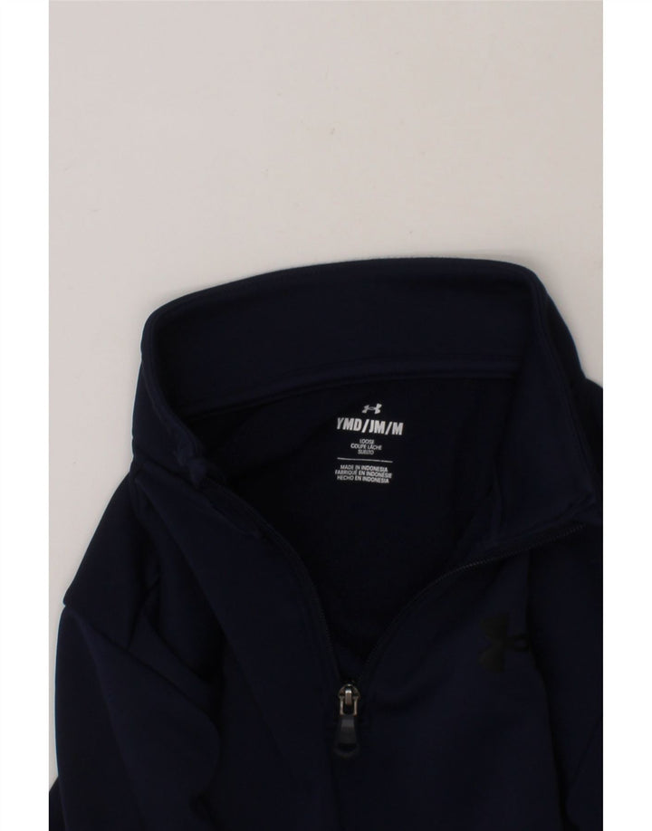 UNDER ARMOUR Boys Zip Neck Sweatshirt Jumper 9-10 Years Medium  Navy Blue Vintage Under Armour and Second-Hand Under Armour from Messina Hembry 