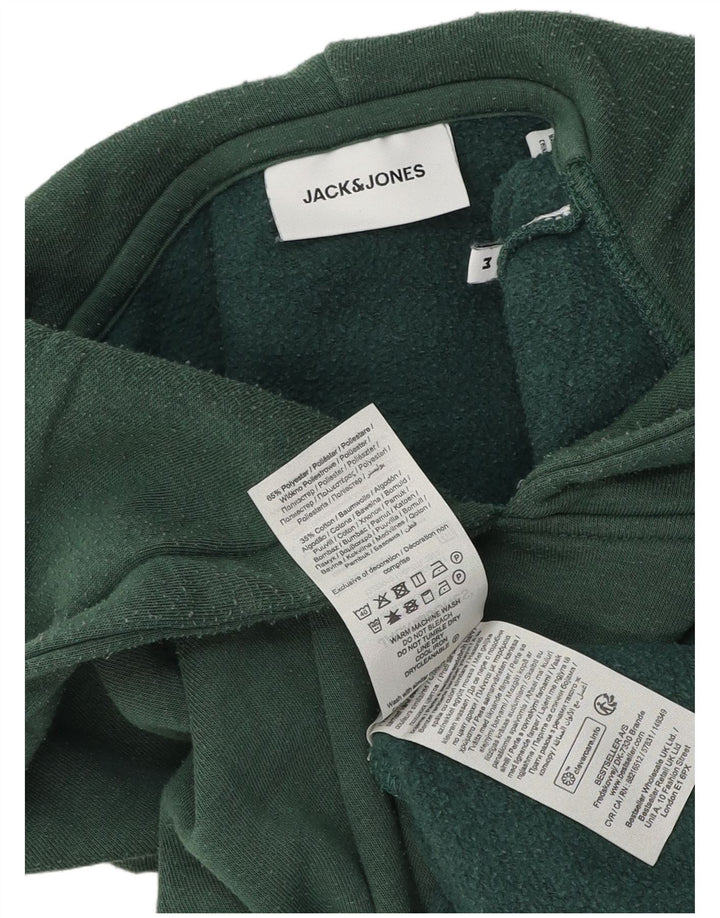 Мужской джемпер с капюшоном Jack & Jones, хлопковый средний зеленый цвет