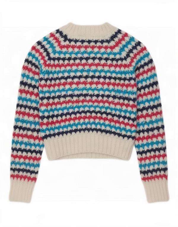 Zara Womens Crew Neck Jumper Sweater UK 10 Small Multicoloured Striped