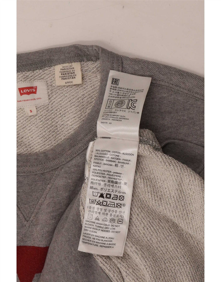 Мужской свитшот с рисунком Levi's, маленький серый хлопковый джемпер