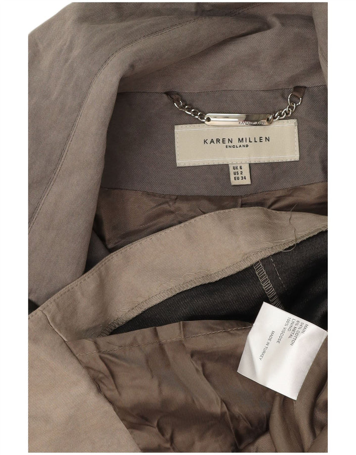 Женский тренч KAREN MILLEN UK 6 XS, серый хлопок