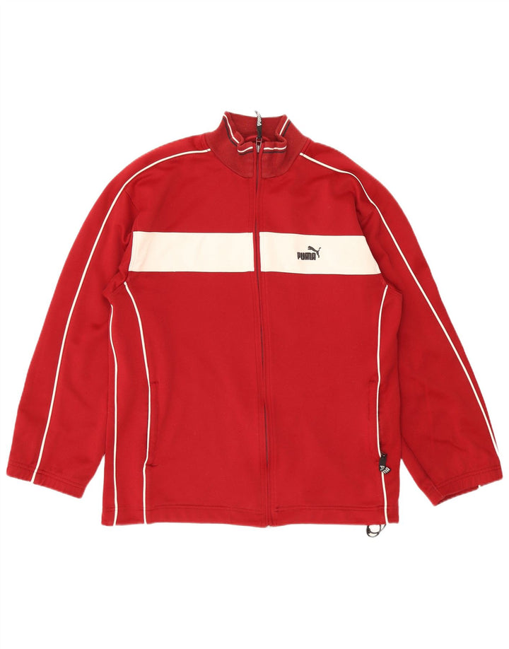 Мужской спортивный костюм Puma, верхняя куртка, маленький красный, полиэстер с цветными блоками, спортивный